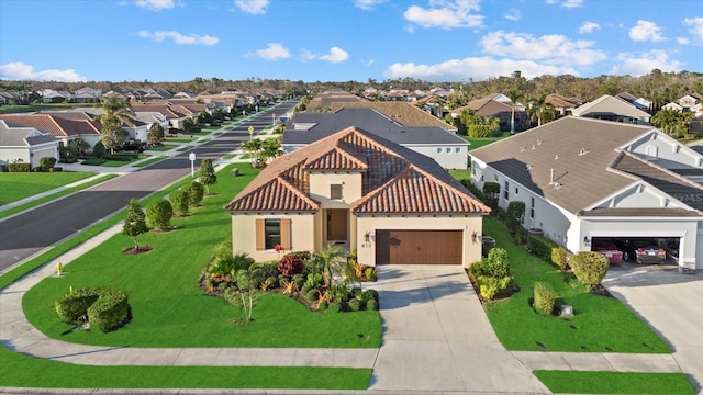 aerial view with a residential view