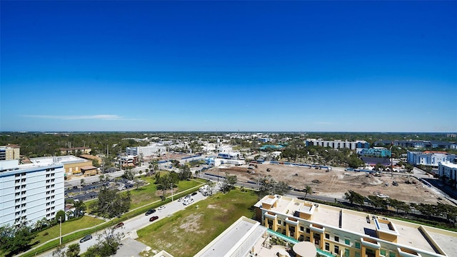 drone / aerial view featuring a city view