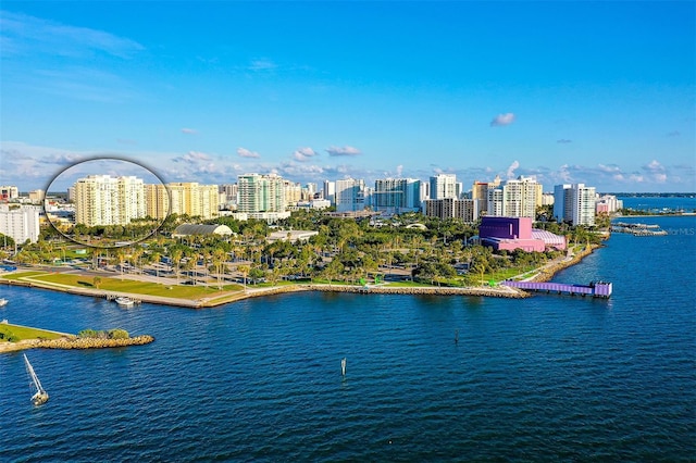 water view with a view of city