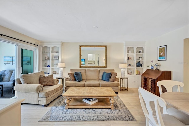 living room featuring light wood finished floors