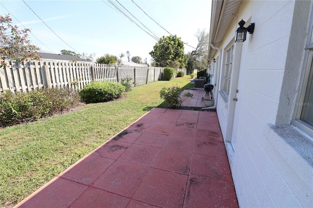 view of patio with a fenced backyard