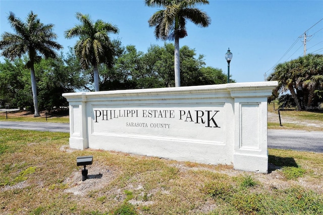 view of community sign