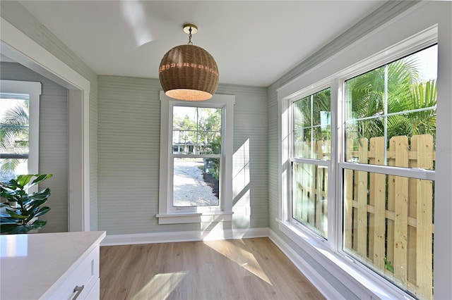 view of unfurnished sunroom