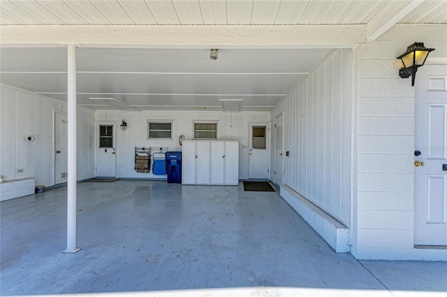 view of garage