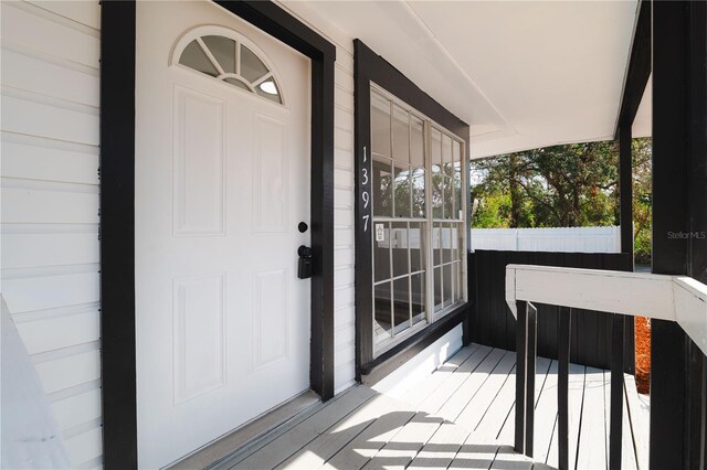 1397 43rd St, Sarasota, FL 34234 - property entrance featuring a porch