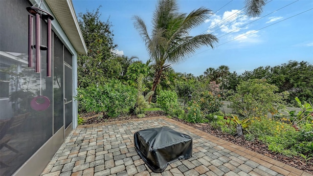 view of patio featuring grilling area