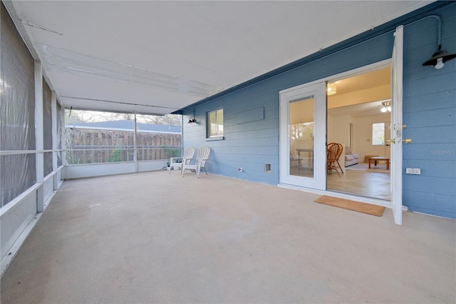 view of unfurnished sunroom