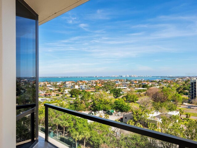 balcony with a city view