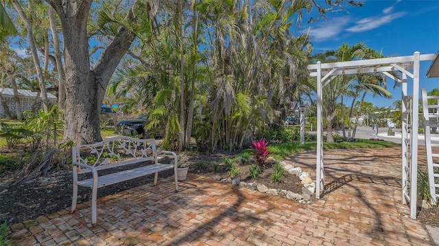 view of patio with a pergola