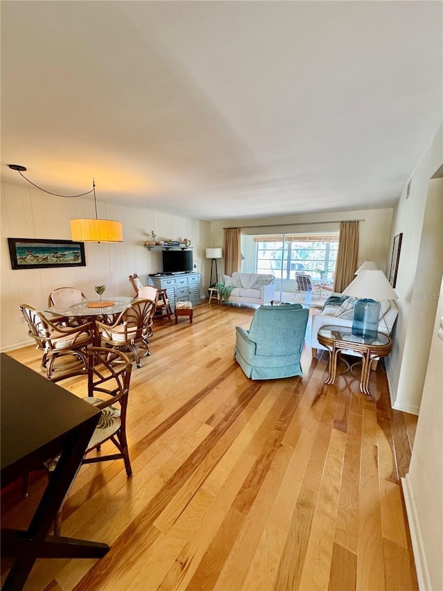 living room with light wood-style floors