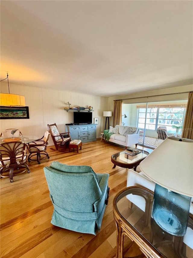 living room with light wood-style floors