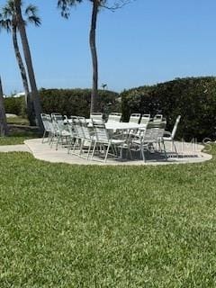 exterior space featuring a yard and a patio area