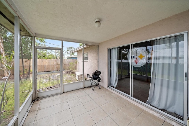 view of unfurnished sunroom