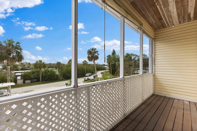 view of unfurnished sunroom