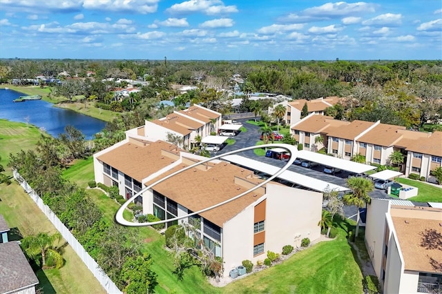 2446 Clubhouse Cir Unit 202, Sarasota, FL 34232 - birds eye view of property with a residential view and a water view