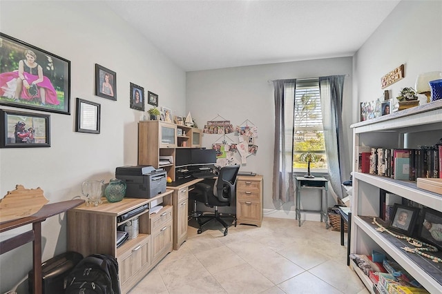 office featuring light tile patterned flooring