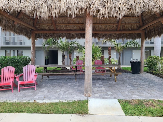 view of patio with a gazebo