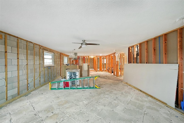 interior space featuring a textured ceiling