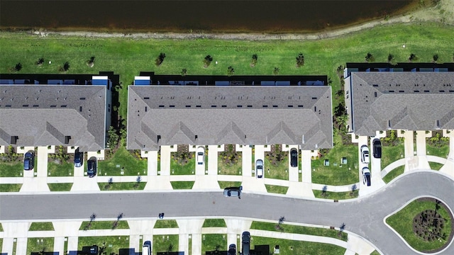 drone / aerial view featuring a residential view