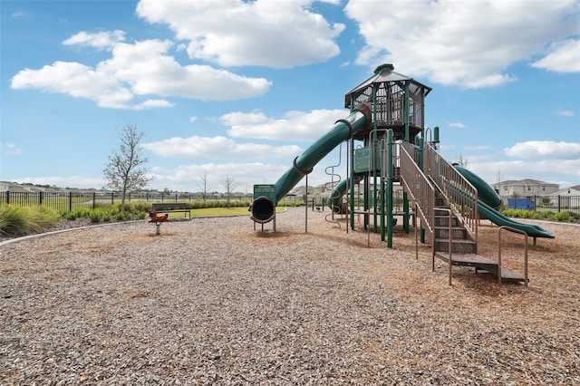 communal playground with fence