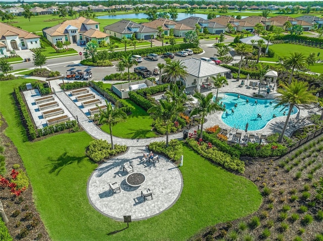 drone / aerial view featuring a residential view