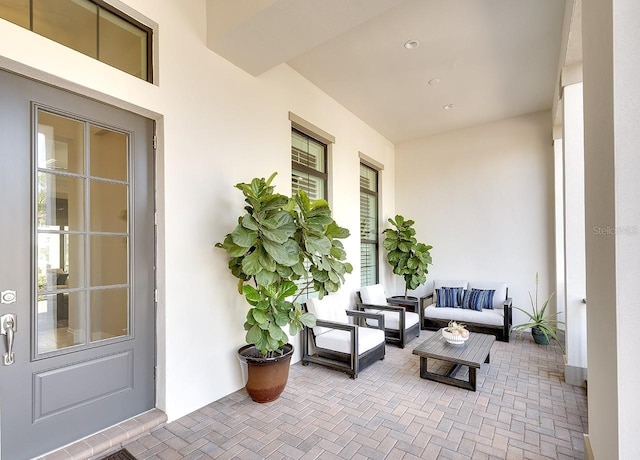 view of patio / terrace with an outdoor living space