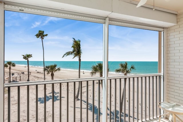 exterior space with a view of the beach