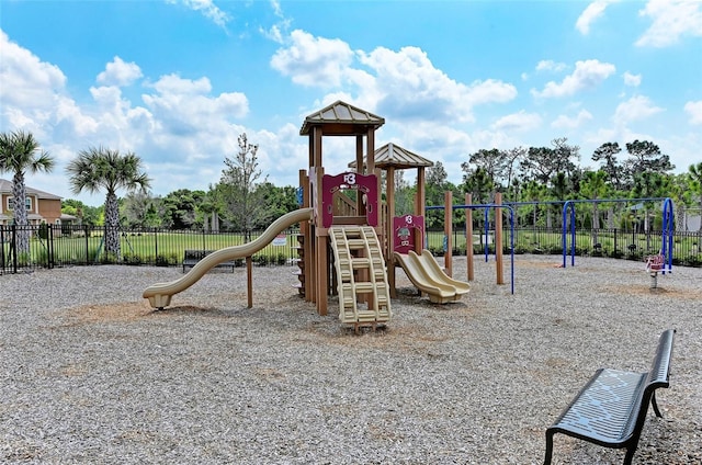 community play area with fence