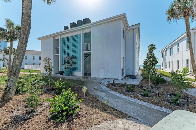 view of home's exterior with stucco siding