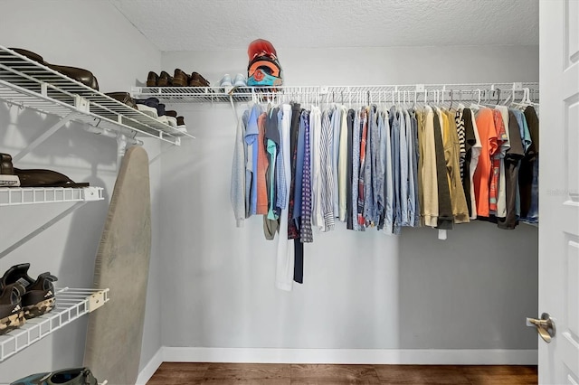 spacious closet featuring wood finished floors