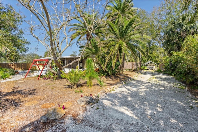 exterior space featuring fence