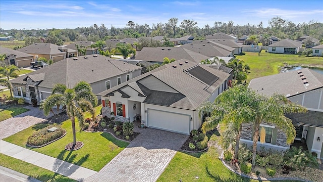 aerial view with a residential view