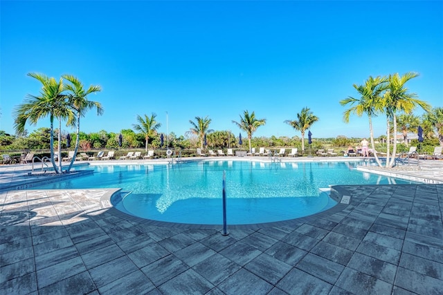 pool with a patio area