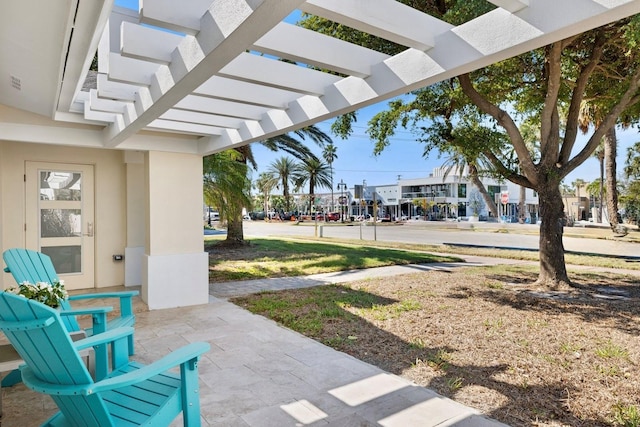 view of patio with a pergola