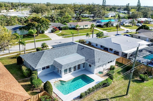 aerial view featuring a residential view