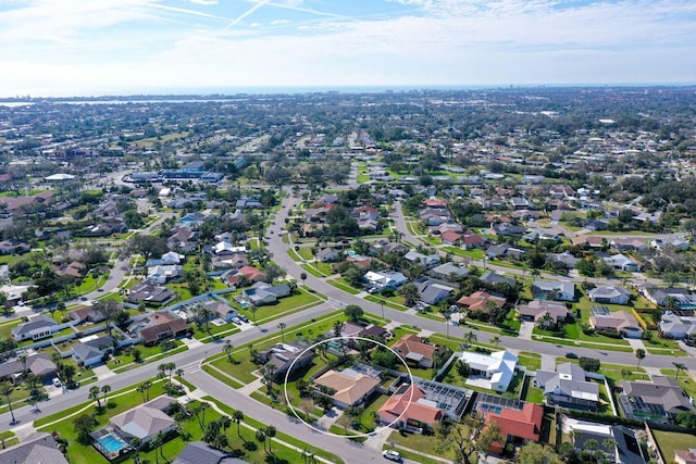 drone / aerial view with a residential view