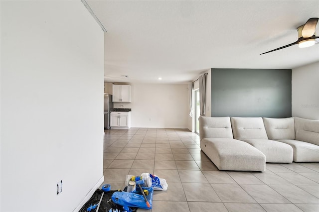 4918 Gray Owl Ter, Palmetto, FL 34221 - living area featuring light tile patterned flooring and a ceiling fan