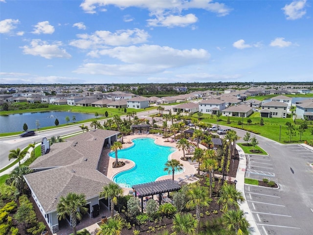 4918 Gray Owl Ter, Palmetto, FL 34221 - aerial perspective of suburban area with a pool area