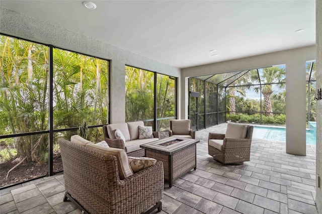 view of sunroom