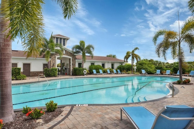 pool featuring a patio