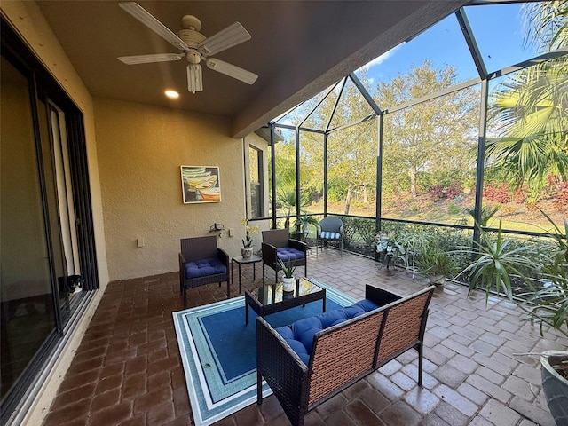 5031 Serata Dr, Bradenton, FL 34211 - exterior space with a wealth of natural light and a ceiling fan