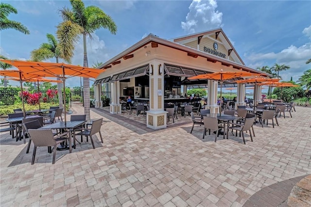 5031 Serata Dr, Bradenton, FL 34211 - view of patio / terrace with fence and a gazebo