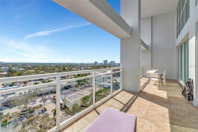 balcony featuring a city view