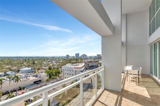 balcony featuring a view of city