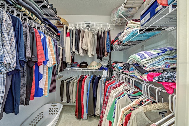 spacious closet with carpet flooring