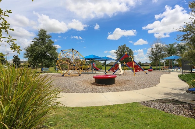 view of community jungle gym