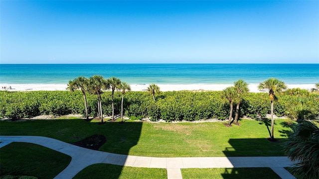 property view of water with a beach view