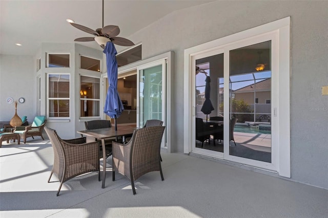 8420 Sailing Loop, Lakewood Ranch, FL 34202 - view of patio with a ceiling fan and outdoor dining space