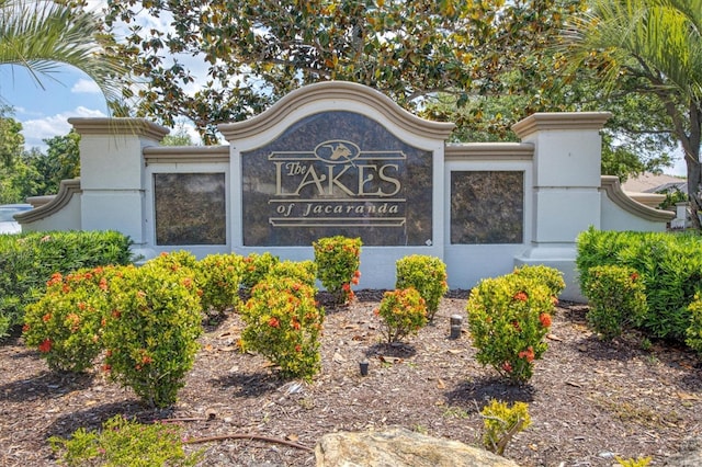 view of community sign