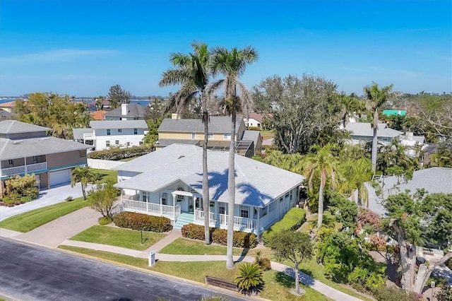 aerial view featuring a residential view